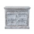 Pemberly Row Farmhouse 2-Door Solid Wood Sideboard in White Finish