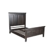 Pemberly Row Farmhouse Solid Wood Queen Panel Bed in Dark Brown