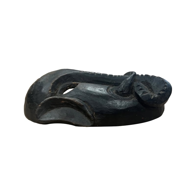 Pemberly Row Handcrafted Solid Wood Decorative Mask in Black
