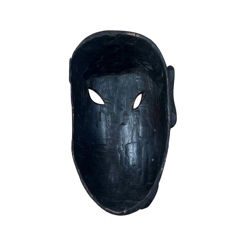 Pemberly Row Handcrafted Solid Wood Decorative Mask in Black