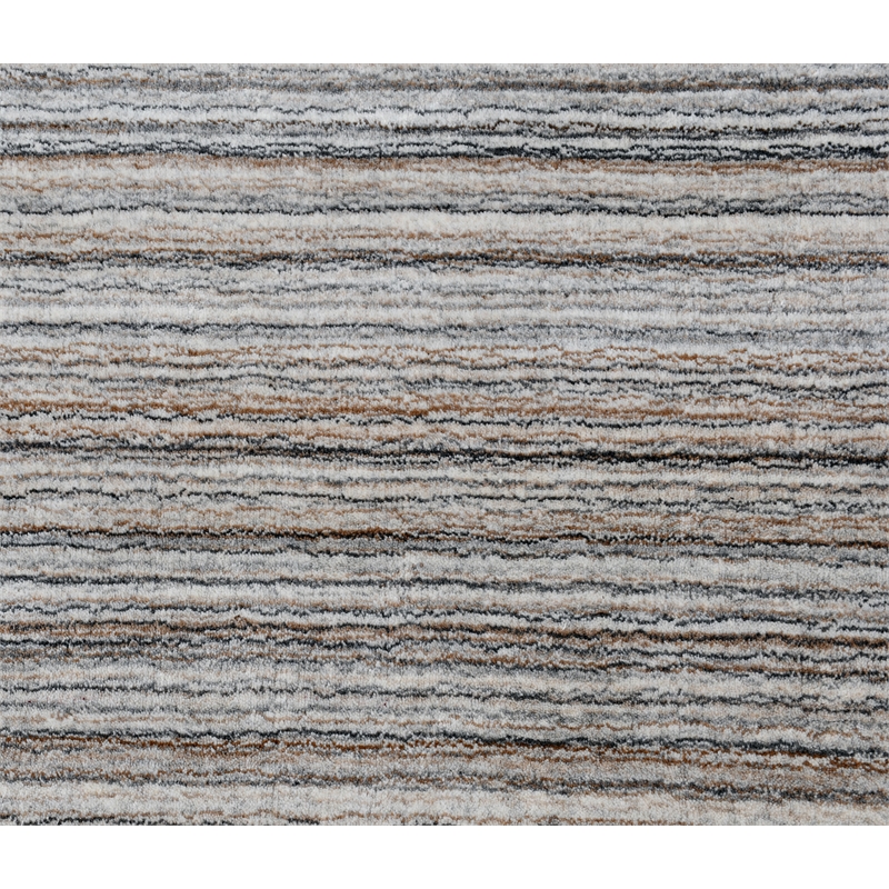 Pemberly Row 8' x 10' Abstract Stripe Wool Area Rug in Gray Multicolor