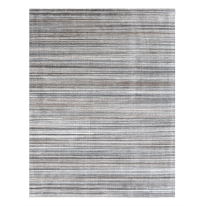 Pemberly Row 8' x 10' Abstract Stripe Wool Area Rug in Gray Multicolor
