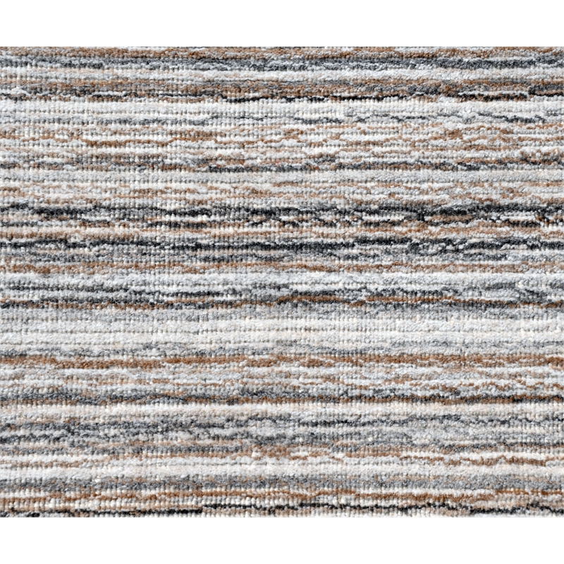 Pemberly Row 8' x 10' Abstract Stripe Wool Area Rug in Gray Multicolor