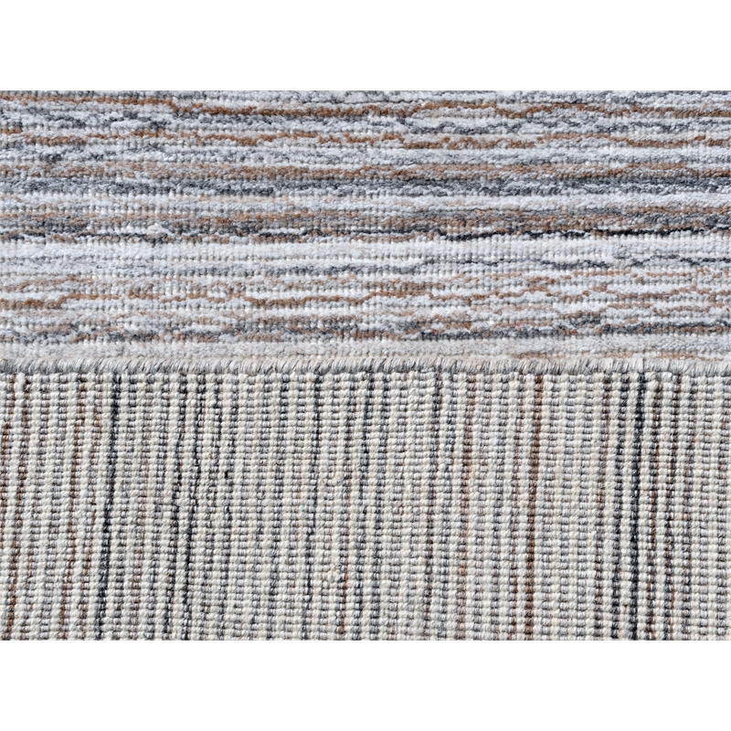 Pemberly Row 8' x 10' Abstract Stripe Wool Area Rug in Gray Multicolor