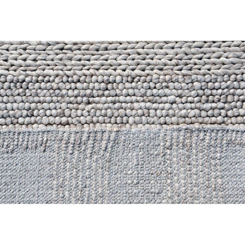 Pemberly Row 8' x 10' Contemporary Abstract Stripe Wool Area Rug in Beige