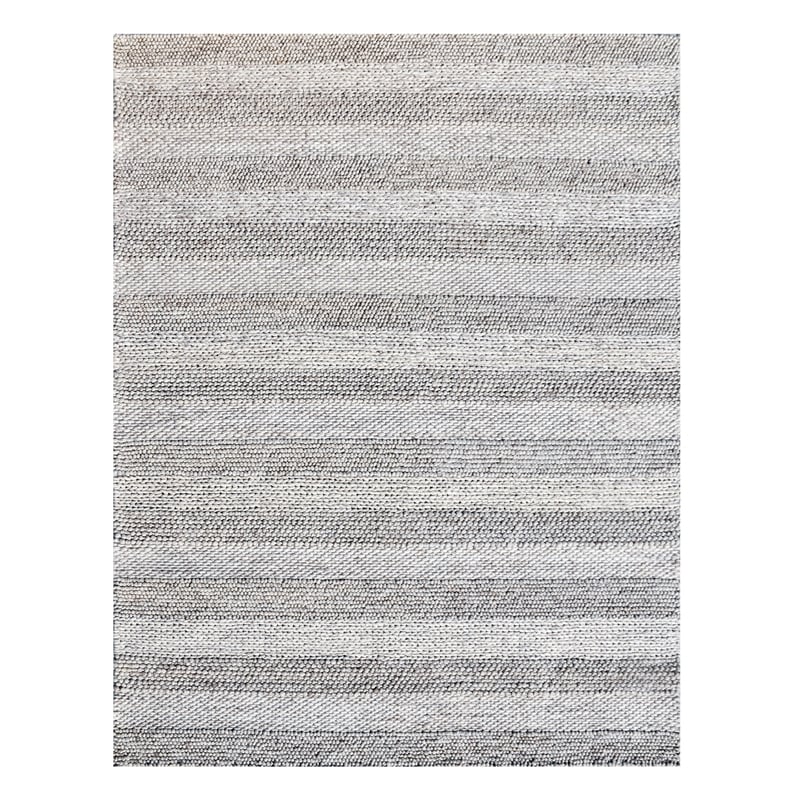 Pemberly Row 8' x 10' Contemporary Abstract Stripe Wool Area Rug in Beige