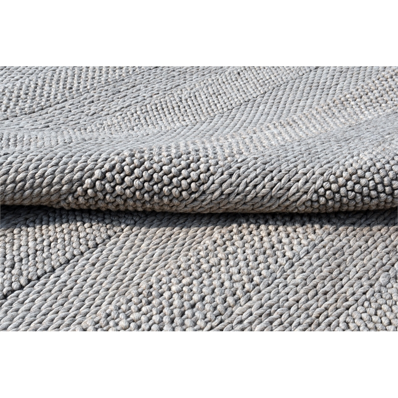 Pemberly Row 8' x 10' Contemporary Abstract Stripe Wool Area Rug in Gray