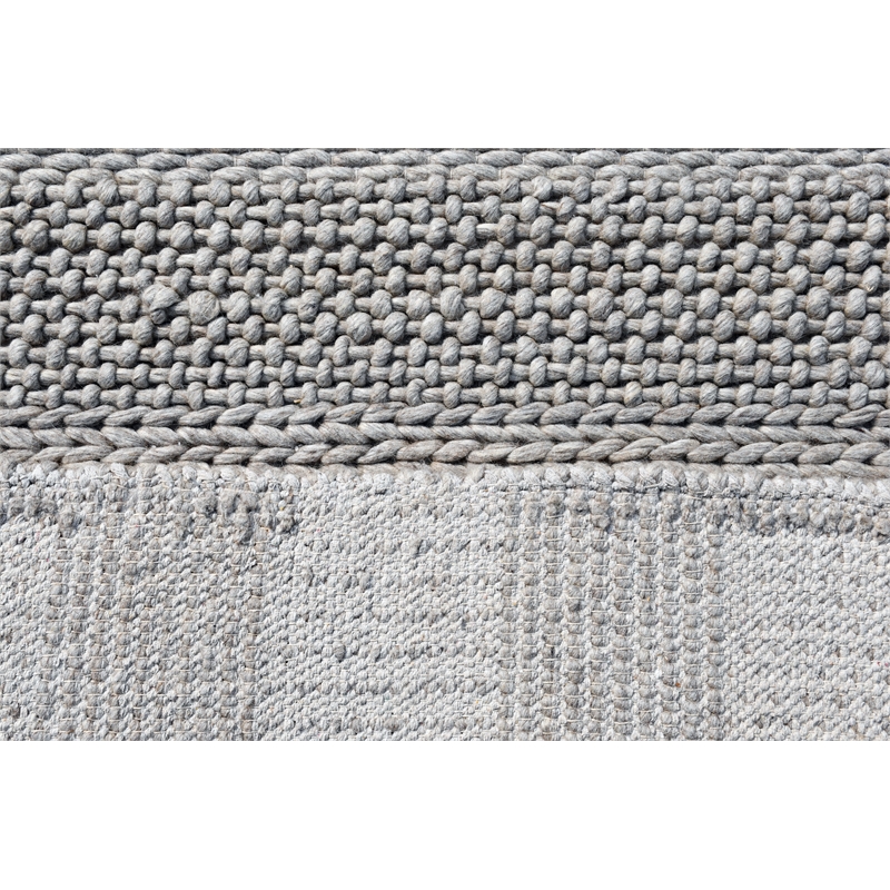 Pemberly Row 8' x 10' Contemporary Abstract Stripe Wool Area Rug in Gray