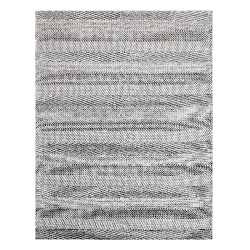Pemberly Row 8' x 10' Contemporary Abstract Stripe Wool Area Rug in Gray