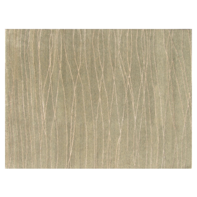 Pemberly Row 9' x 12' Contemporary Abstract Wool Area Rug in Beige