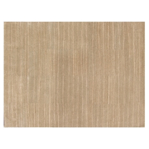 Pemberly Row 8' x 10' Contemporary Stripe Wool Area Rug in Beige
