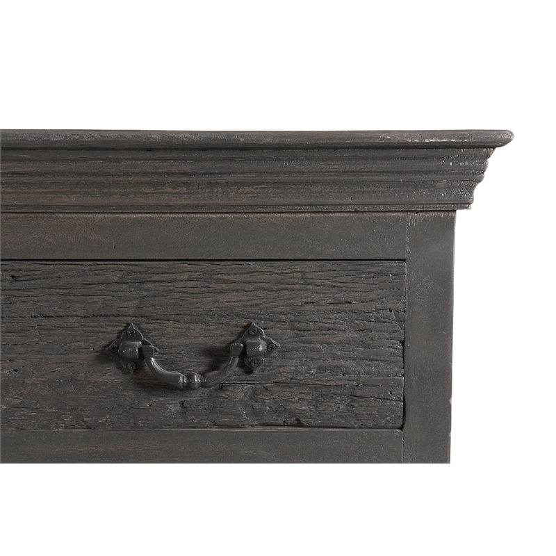 Pemberly Row Farmhouse 7-drawer Solid Wood Dresser in Dark Brown