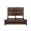 Pemberly Row Live Edge Solid Wood King Panel Bed in Dark Brown
