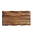 Pemberly Row Mid-Century Live Edge Solid Wood Coffee Table in Brown