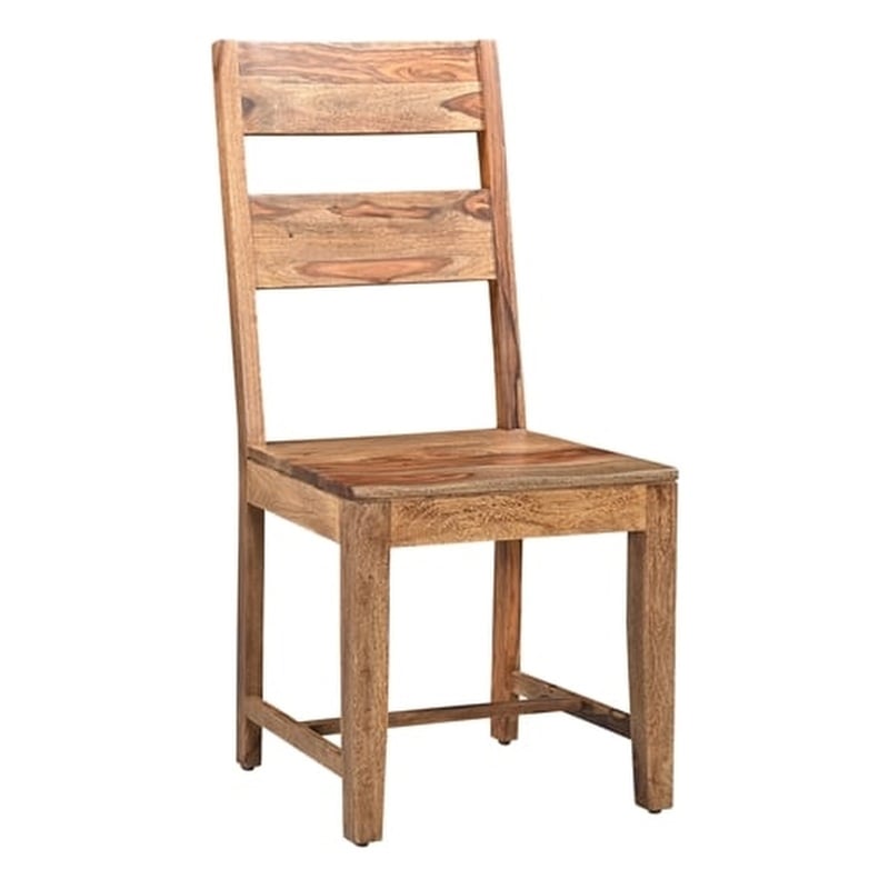 Pemberly Row Mid-Century Solid Wood Dining Chairs (Set of 2) in Brown