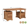 Pemberly Row 4-drawer Live Edge Solid Wood Writing Desk in Brown