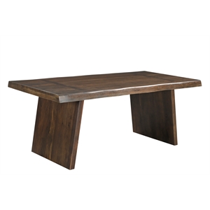Pemberly Row 75&quot Live Edge Solid Wood Dining Table in Dark Brown