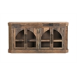 Pemberly Row Farmhouse 4-Door Solid Wood Sideboard in Dark Brown
