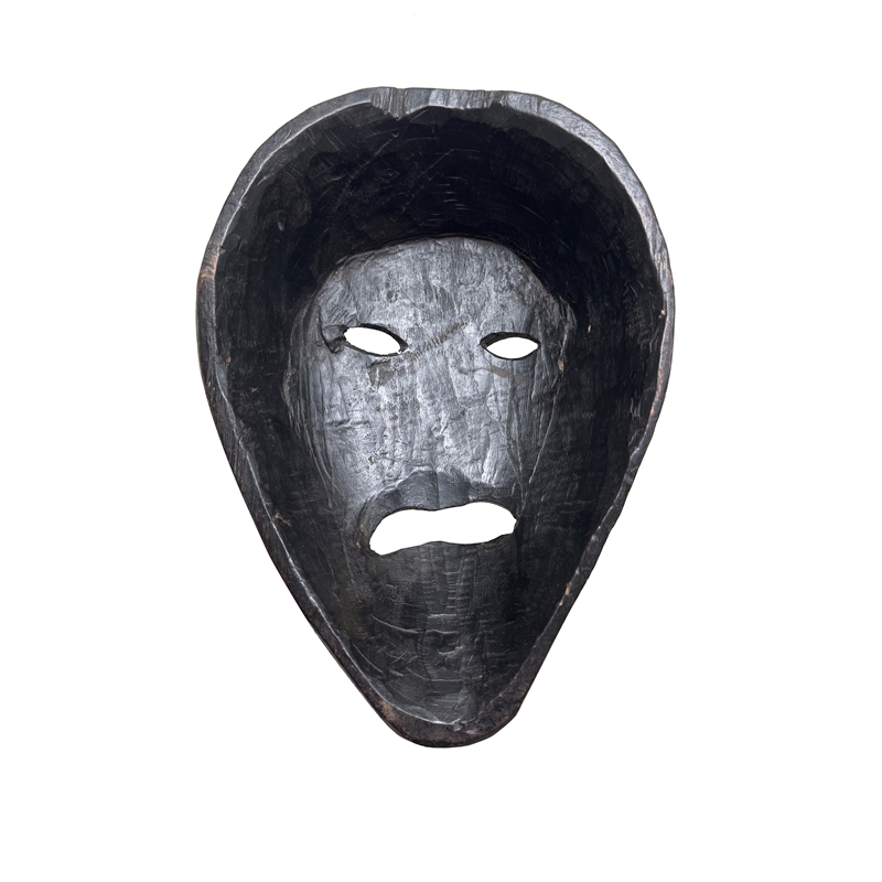 Pemberly Row Handcrafted Solid Wood Decorative Mask in Black