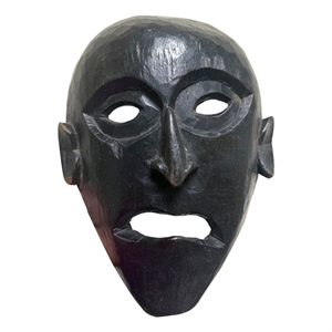 Pemberly Row Handcrafted Solid Wood Decorative Mask in Black