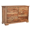 Pemberly Row Mid-Century 6-drawer Live Edge Solid Wood Dresser in Brown