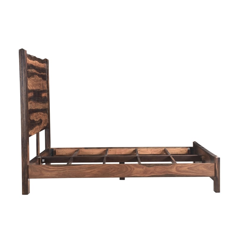 Pemberly Row 3-piece Solid Wood Queen Bedroom Set in Dark Brown
