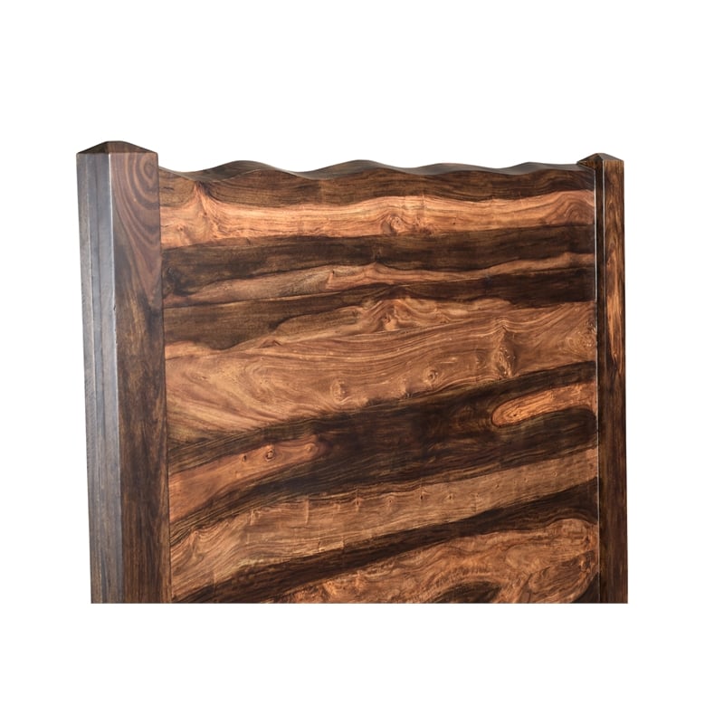 Pemberly Row 3-piece Solid Wood Queen Bedroom Set in Dark Brown