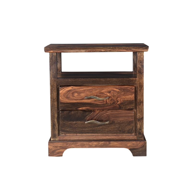 Pemberly Row 3-piece Solid Wood Queen Bedroom Set in Dark Brown