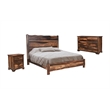 Pemberly Row 3-piece Solid Wood King Bedroom Set in Dark Brown