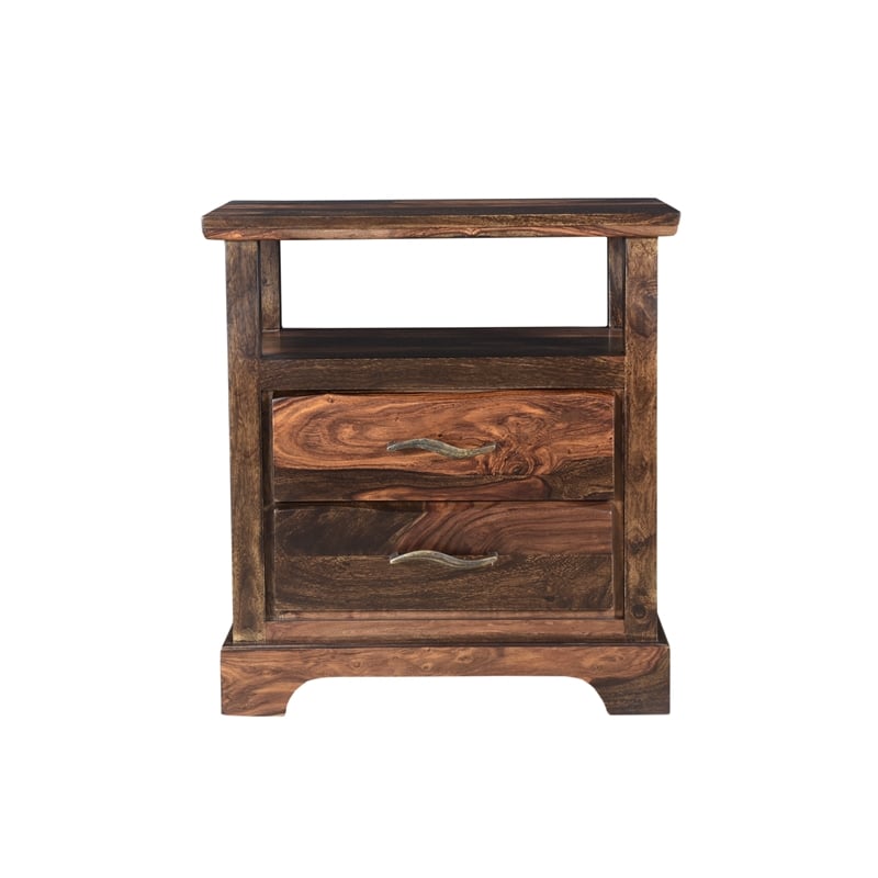 Pemberly Row 3-piece Solid Wood King Bedroom Set in Dark Brown