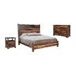 Pemberly Row 3-piece Solid Wood King Bedroom Set in Dark Brown