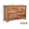 Pemberly Row Mid-Century 3-piece Solid Wood King Bedroom Set in Brown