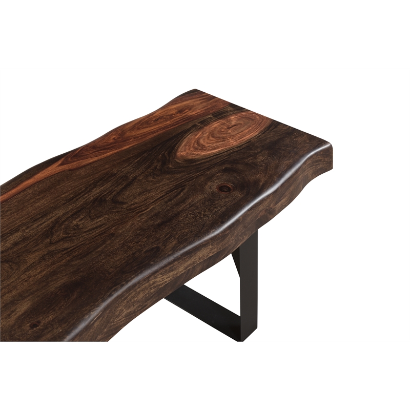 Pemberly Row Mid-Century 6-piece Solid Wood Dining Set in Dark Brown