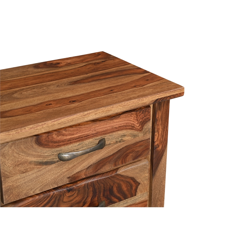 Pemberly Row 3-drawer Live Edge Solid Wood Nightstand in Brown