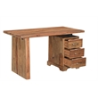 Pemberly Row 3-drawer Live Edge Solid Wood Writing Desk in Brown
