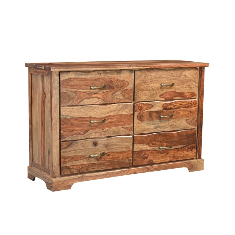 Pemberly Row 3-piece Live Edge Solid Wood Bedroom Set in Brown