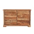 Pemberly Row Mid-Century 3-piece Live Edge Wood Bedroom Set in Brown