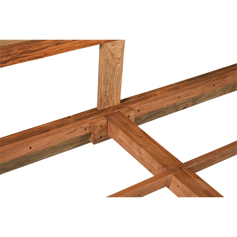 Pemberly Row Mid-Century 3-piece Live Edge Wood Bedroom Set in Brown