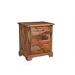 Pemberly Row Mid-Century 3-piece Live Edge Wood Bedroom Set in Brown