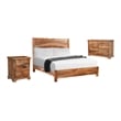 Pemberly Row Mid-Century 3-piece Live Edge Wood Bedroom Set in Brown