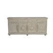 Pemberly Row Traditional Floral Carved Solid Wood Sideboard in White