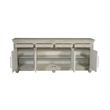 Pemberly Row Traditional Floral Carved Solid Wood Sideboard in White