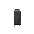 Pemberly Row Traditional 6-Door Carved Solid Wood Sideboard in Black
