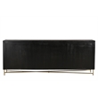 Pemberly Row Traditional 6-Door Carved Solid Wood Sideboard in Black