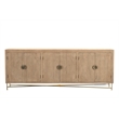 Pemberly Row Traditional 6-Door Carved Solid Wood Sideboard in Beige