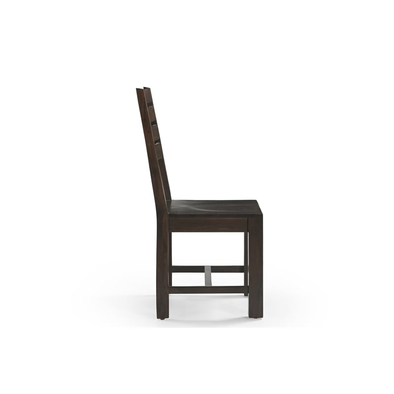Pemberly Row Solid Wood Dining Chairs (Set of 2) in Dark Brown