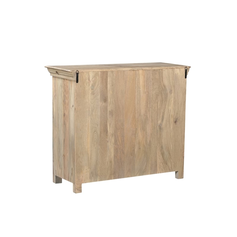 Pemberly Row 2-drawer 2-Door Solid Wood Sideboard in Beige/Black