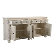 Pemberly Row 4-drawer 4-Door Carved Solid Wood Sideboard in White