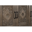 Pemberly Row Traditional 3-Door Carved Solid Wood Sideboard in Brown