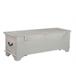 Pemberly Row Traditional Carved Solid Wood Storage Ottoman in Gray